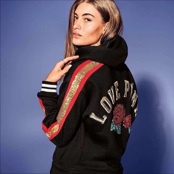 ❌SOLD❌ VS PINK rose bling hoodie - Picture 7 of 7